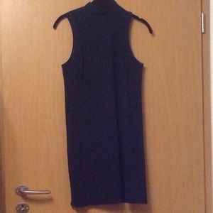 Navy Blue Mock Neck Dress